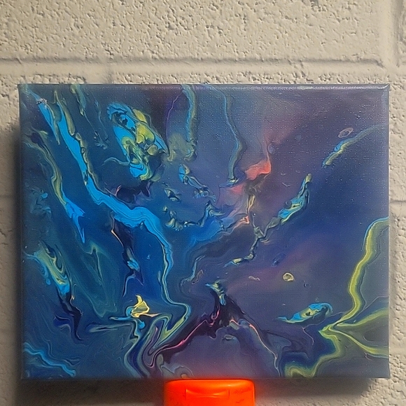 Handcrafted Multi-Color Pour Painting - Picture 2 of 2